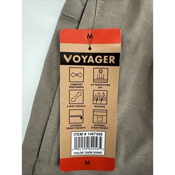 Voyager Men's Elastic Waist Shorts Size Medium Dark Khaki - Picture 5 of 5